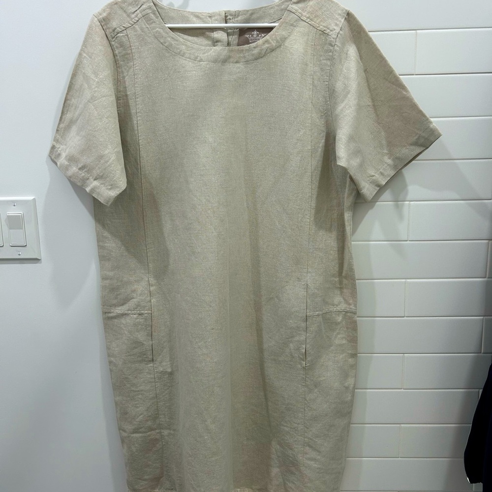 Elegant Beige Short Sleeve Dress